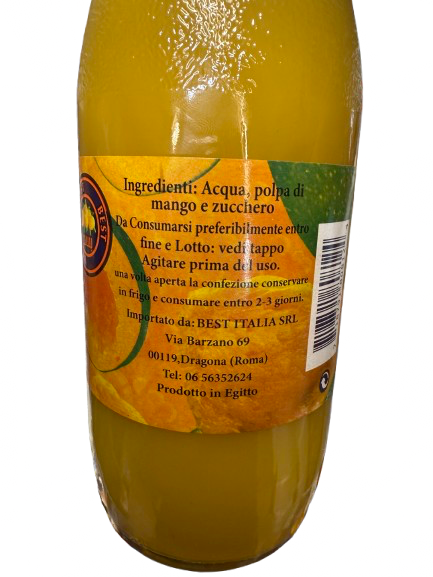 “Succo con polpa di mango – 1L (bottiglia in vetro)