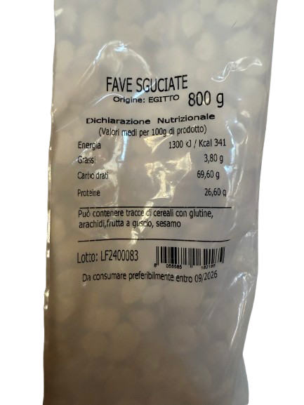 Fave sgusciate secche – 800g