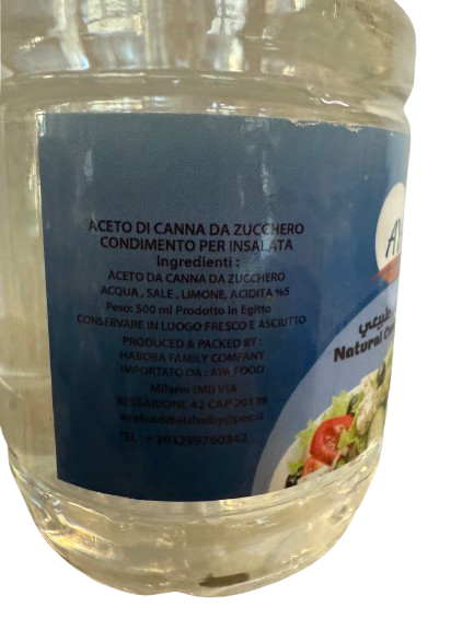 Aceto di canna di zucchero – 1L (Origine: Egitto)