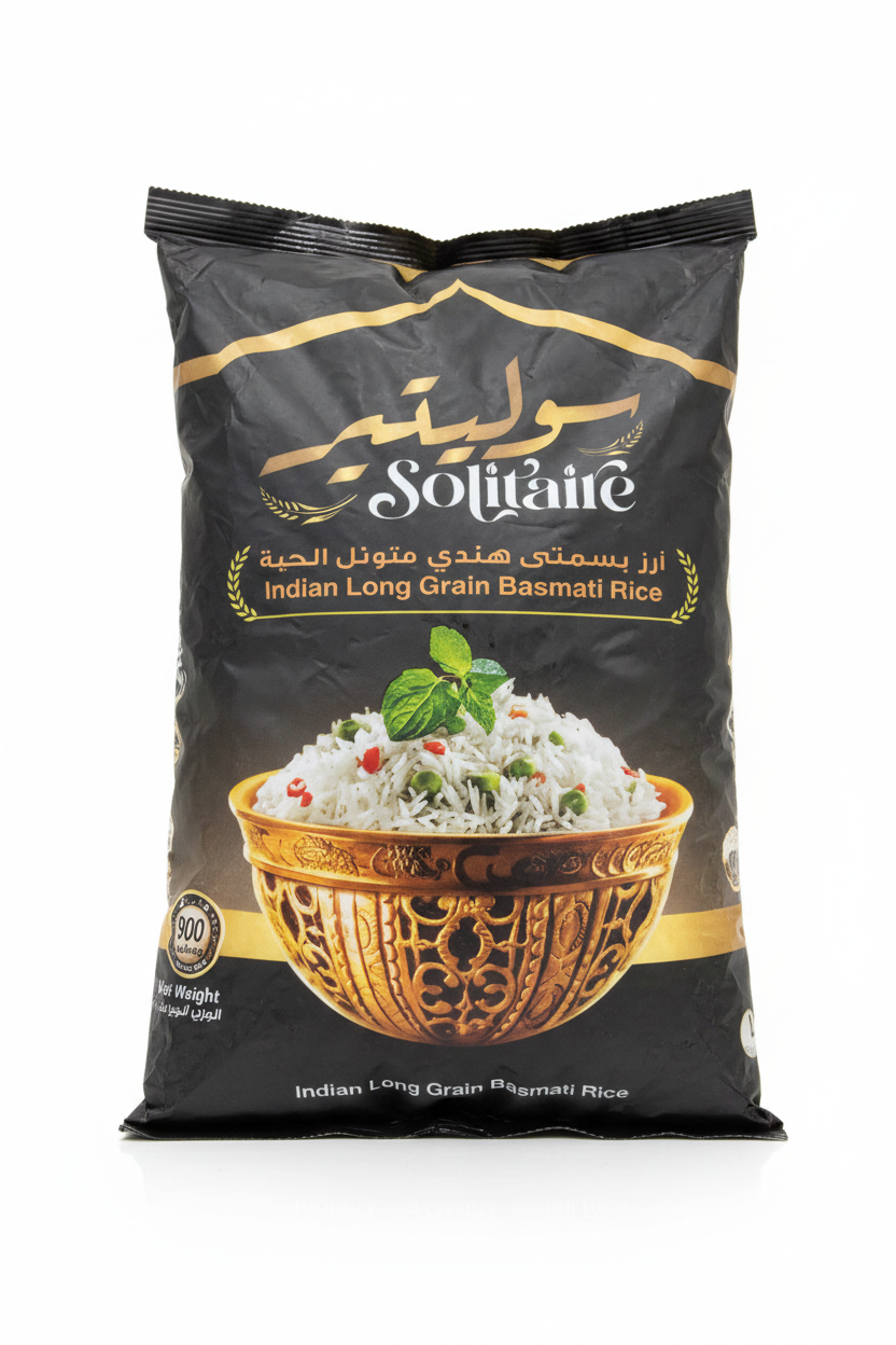 Riso Basmati Indiano Solitaire 1kg – Foto Professionale
