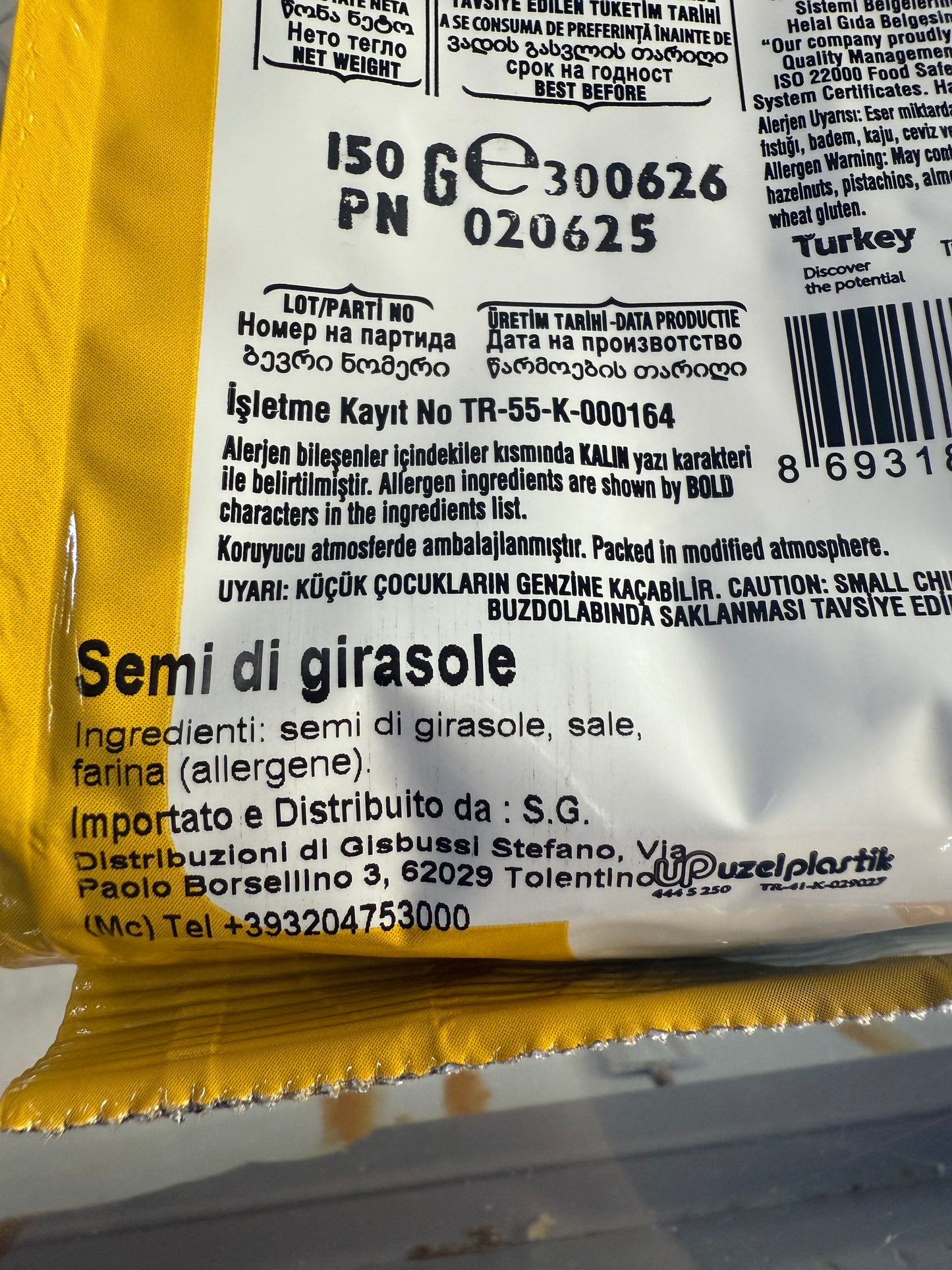 “Semi di girasole  extra salati – 150g