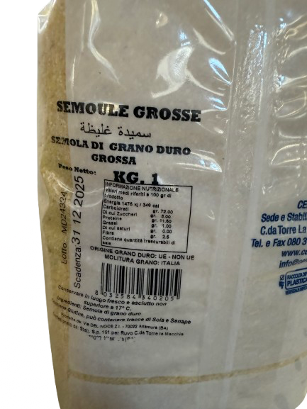 Semola di grano duro grossa – 1kg