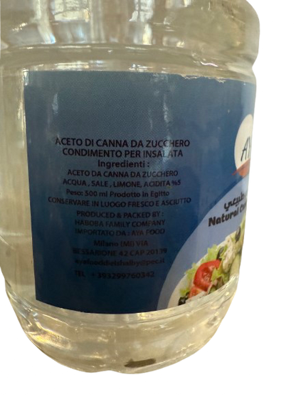 Aceto di canna di zucchero – 500ml (Origine: Egitto)
