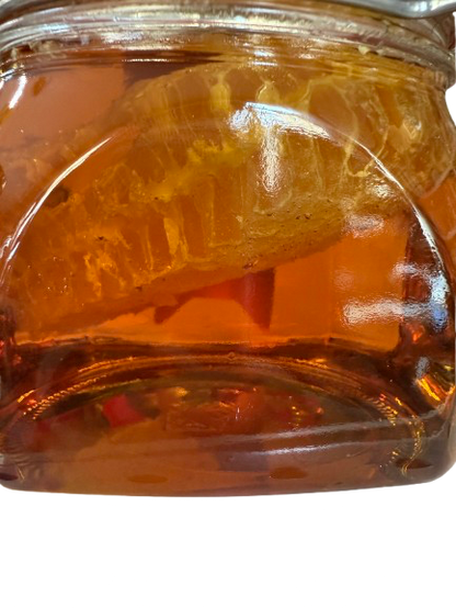 “Sciroppo di miele con favo – 750g (vaso in vetro)