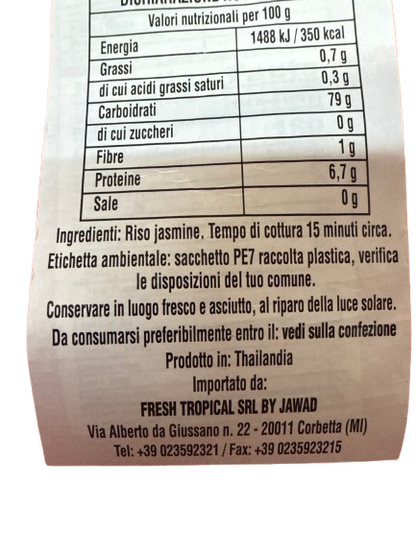 Riso Jasmine – 5kg (Origine: Tailandia)