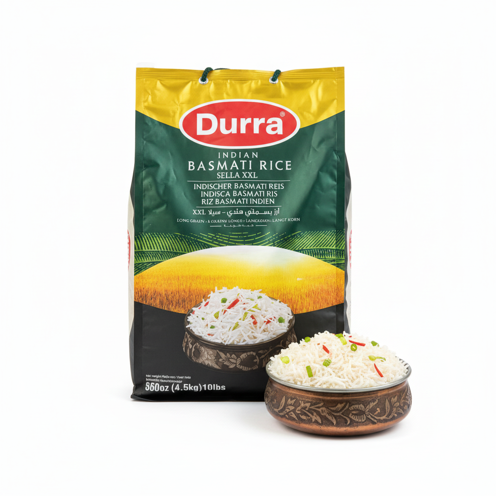 Riso Basmati Indiano Durra – Sella XXL 4,5 kg | أرز بسمتي هندي سيلا XXL