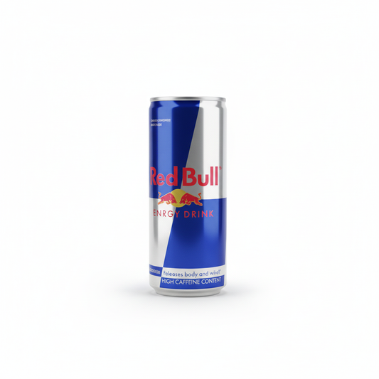 Red Bull sfondo bianco con ombra