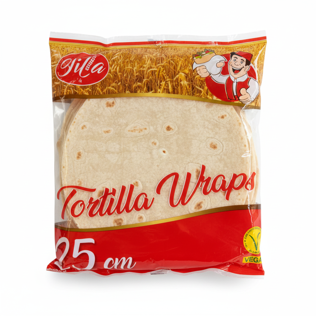 Tortilla Wraps 25cm – Foto Professionale